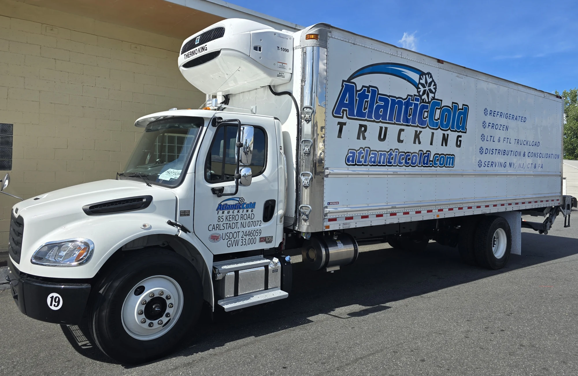 Modern refrigerated truck on the open road