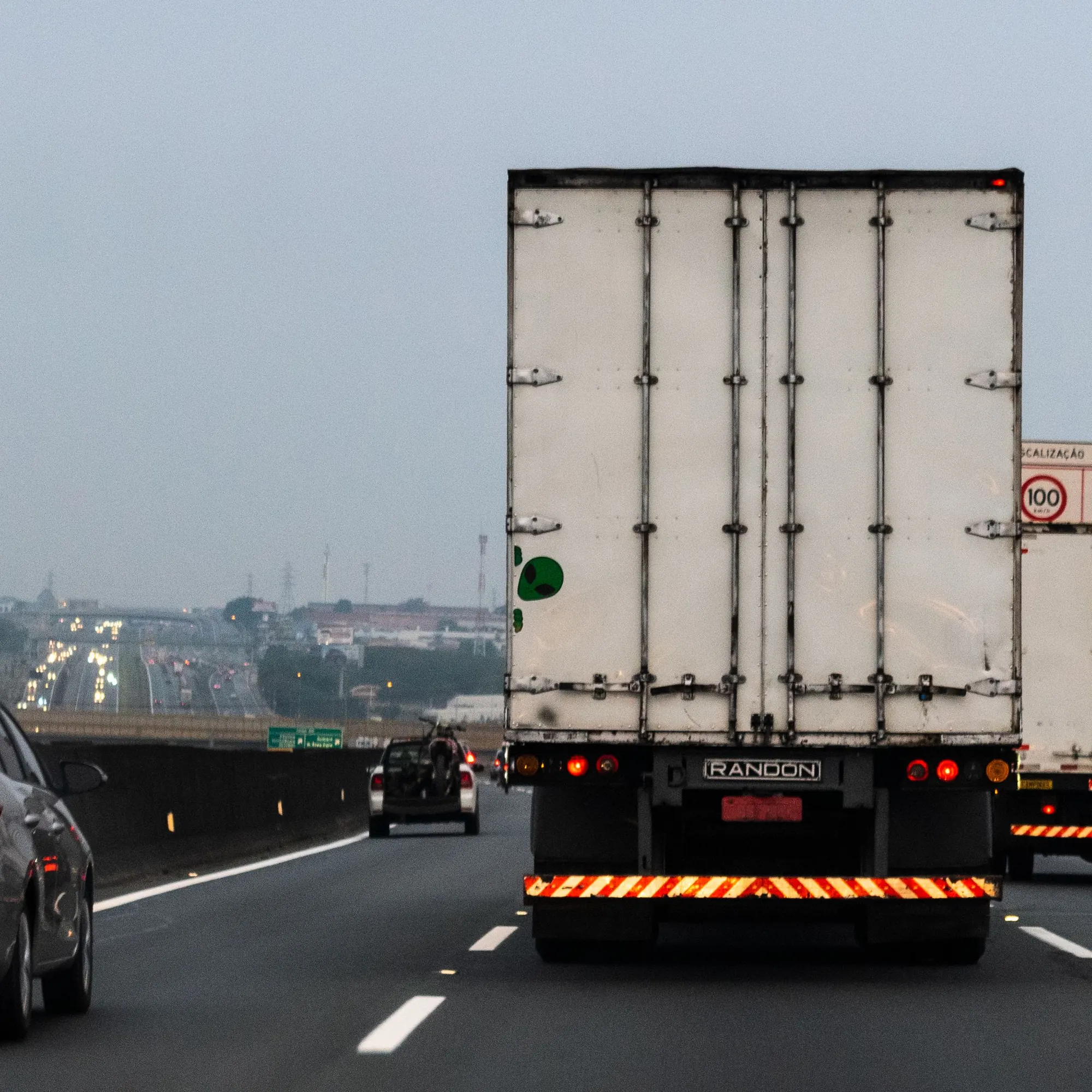 Refrigerated freight truck moving through Pennsylvania